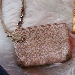 Coach metalic wristlet